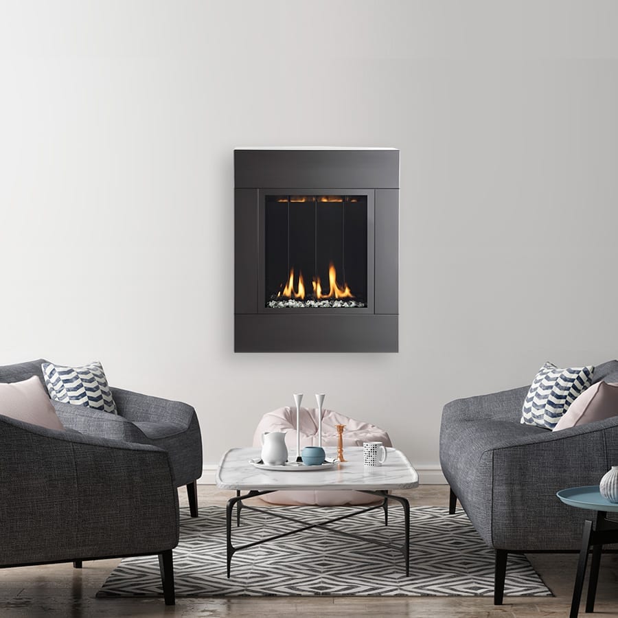 ONE6 Vent Free Fireplace with Satin Black Surround