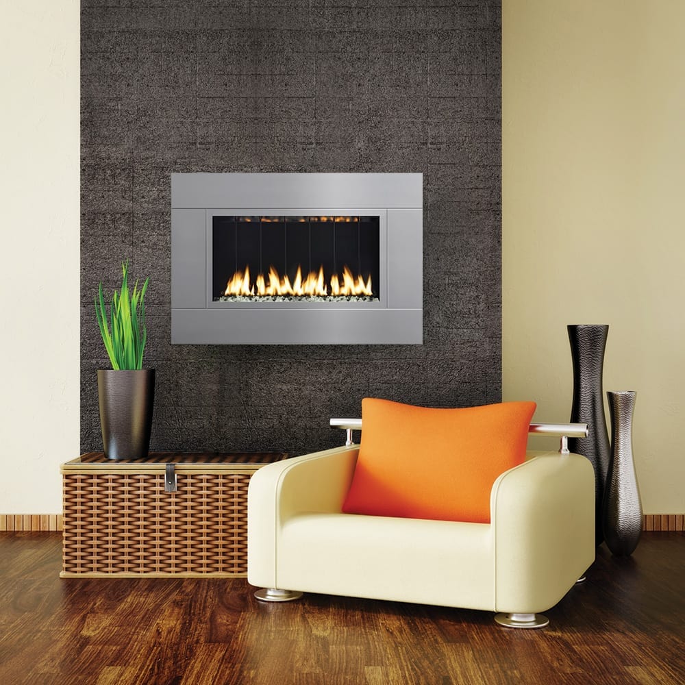 TWENTY6 Direct Vent Fireplace with Steel Grey Surround